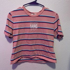 Vans crop t-shirt pink striped